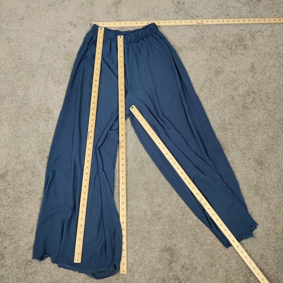 Refka Women's Palazzo Flare Pants Size 8 Blue Lined Pull On Casual Outerwear - Picture 7 of 11